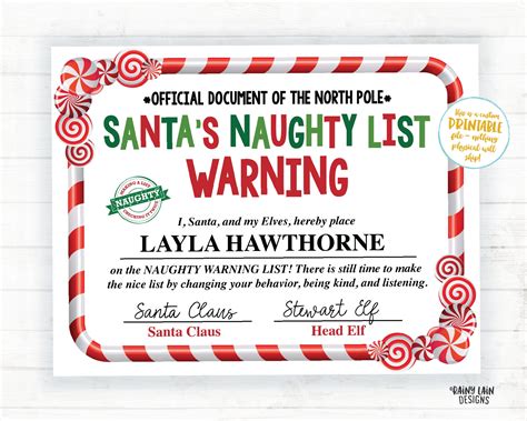 santa's naughty and nice list free template|10 {Free & Editable} Santa's Nice List Certificate Printables.